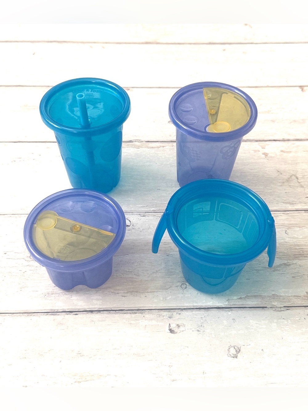 Kids Sippy Cups & Snack Dishes Straw Lid Children’s Toddler 8pc Set